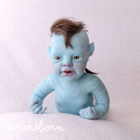 Luna Blue, a little girl with chocolate hair and green eyes.